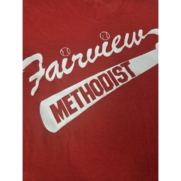 Vintage Russell Athletic Baseball Coach T Shirt Fairview Methodist Large USA - Picture 3 of 12